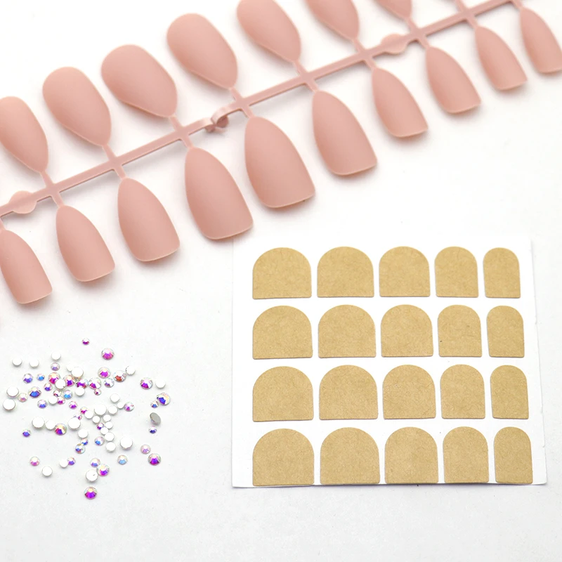 DIYCrystal Nails искусственные ногти красивые 1 комплект 24 шт. поддельные ногти+ 1 лист клей для ногтей+ 30 шт. блестящие стразы AB Crystal Nailart