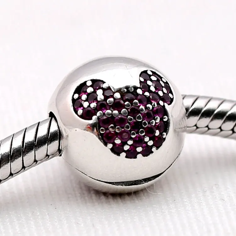 Серебряный Шарм Микки и Минни клип Подвески Мультфильм клипы шарик DIY Аксессуары