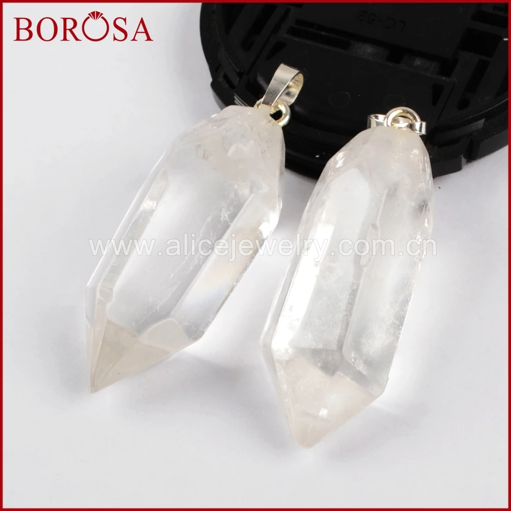 BOROSA 5/10 шт натуральный Серебристый Цвет Белый Кристалл Кварца Граненый карандаш
