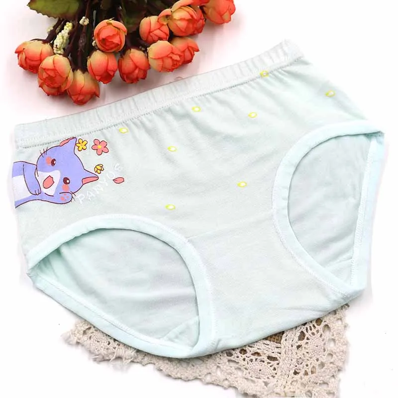 5 штук в партии 100% хлопок 2017 детские трусики для девочек трусы с рисунком женские
