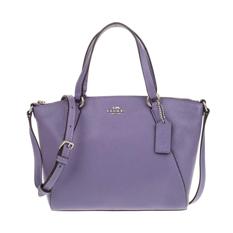 Coach Pebble Кожаная Мини сумка-портфель Kelsey F28994/F22316/F57563 - Цвет: purpleF28994SVOCB
