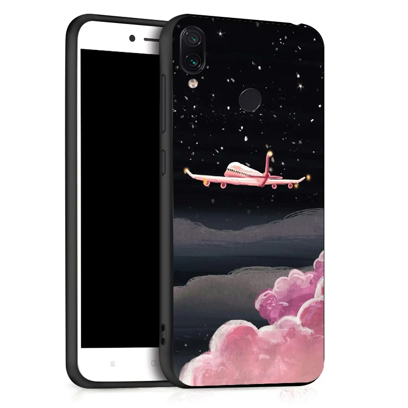 Case For Xiaomi Redmi Note 7 5 Pro 8 Cases Coque 3D DIY Painted Black Flower Cat Cover On For Xiaomi Mi 9 SE Xiomi 9T Bumper