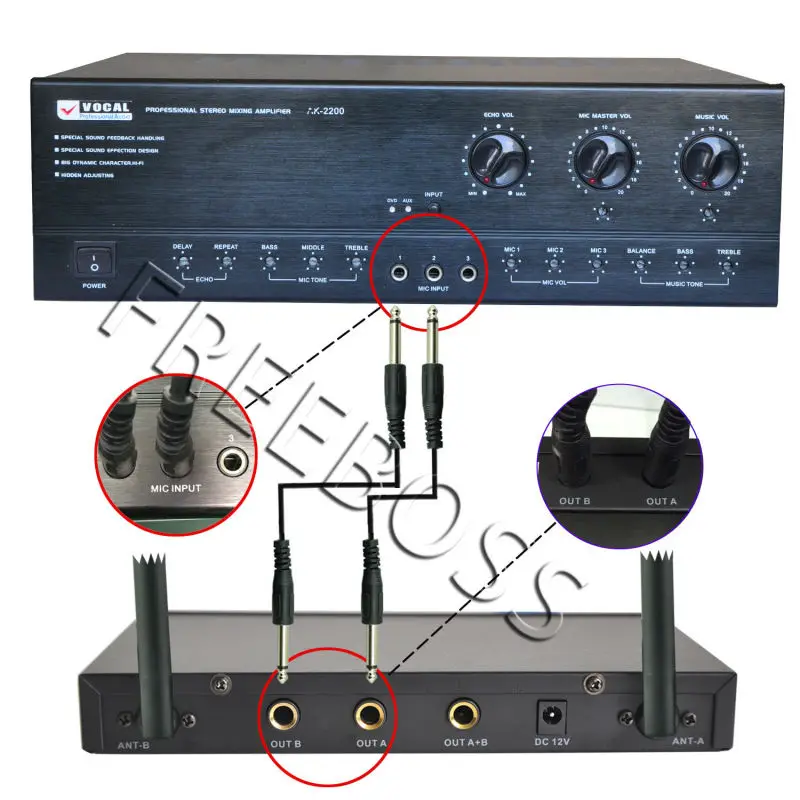 Freeboss KV-22 VHF 2 ручной беспроводной микрофон динамические капсулы семейные вечерние беспроводной микрофон смешанный выход