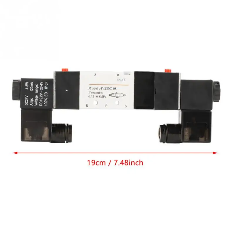 4V230 08C пневматический Соленоидный клапан DC 24V BSP 1/4 нормально закрытый 3 положения 5