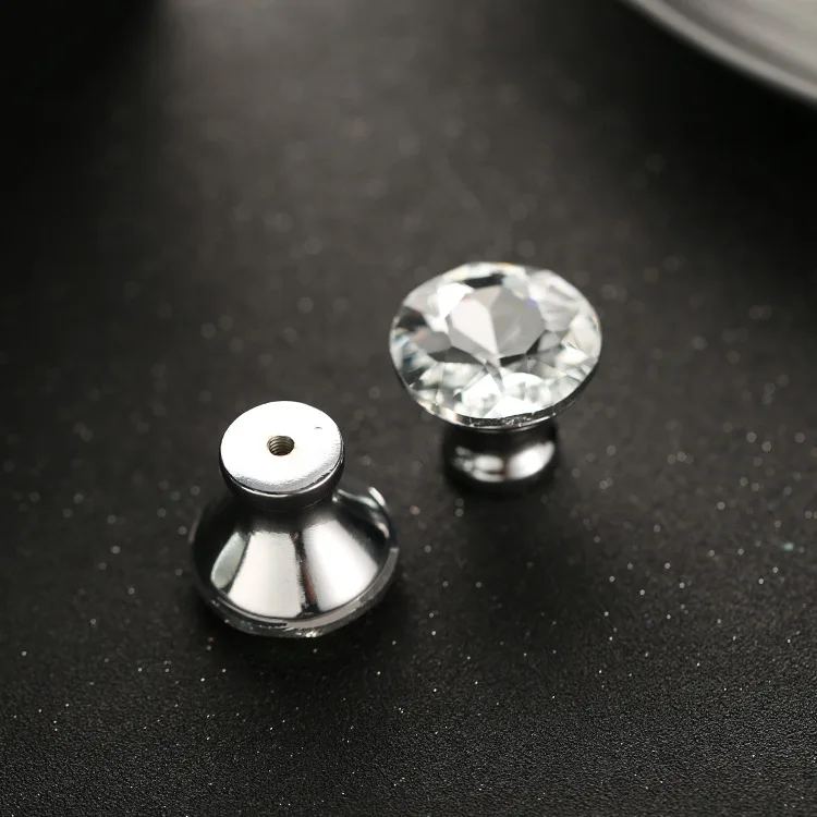 Ручки из белого хрустального стекла в форме бриллианта 4 шт. для выдвижных дверей