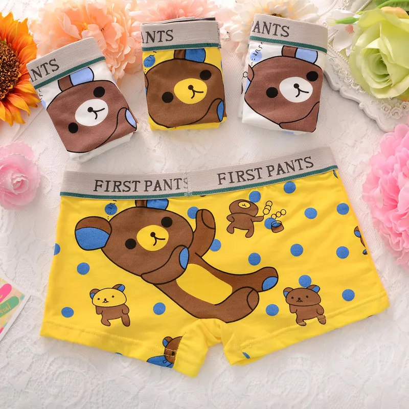 4 шт./лот Мягкий хлопок детские шорты для мальчиков трусы детей нижнее белье Милые