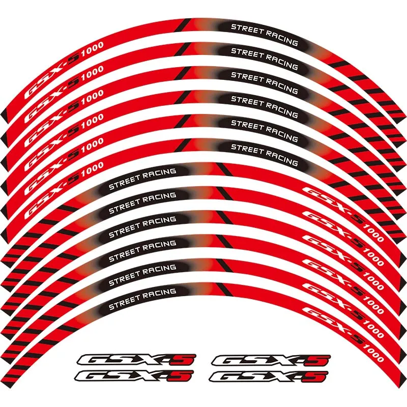 12 X Thick Edge Outer Rim Sticker Stripe Wheel Decals FIFIT For SUZUKI GSXS1000 GSXS1000F 17'' | Автомобили и мотоциклы