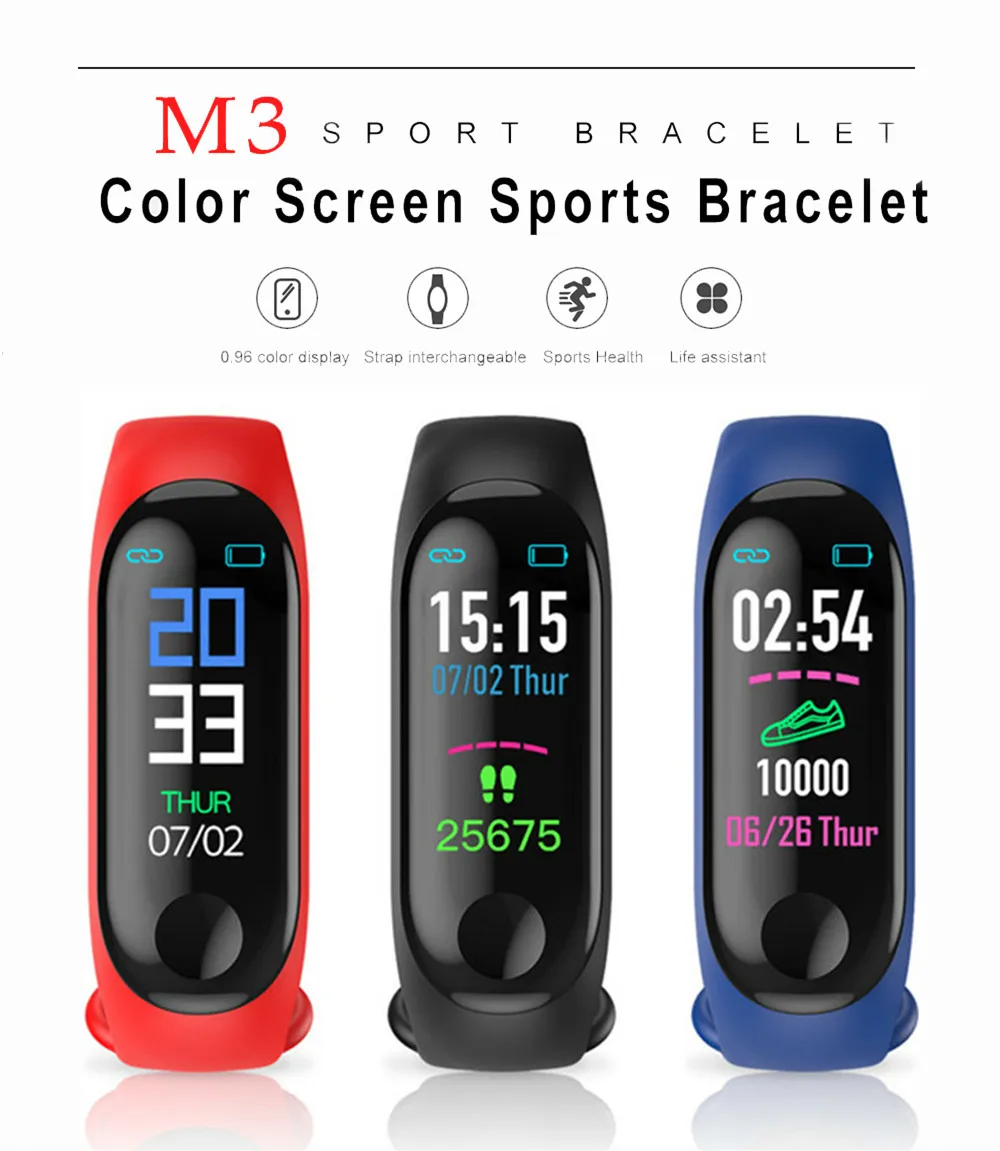M4 Bluetooth Смарт-часы спортивные Смарт-часы для фитнеса мужские и женские умные часы-браслет для iPhone Android IOS PK Mi Band 4