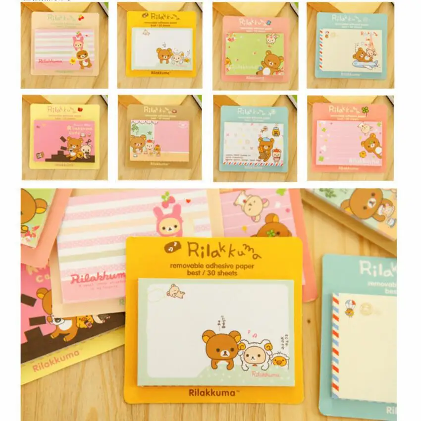 Новинка 40 шт./лот блокнот Rilakkuma клейкая бумага для заметок съемная сообщений