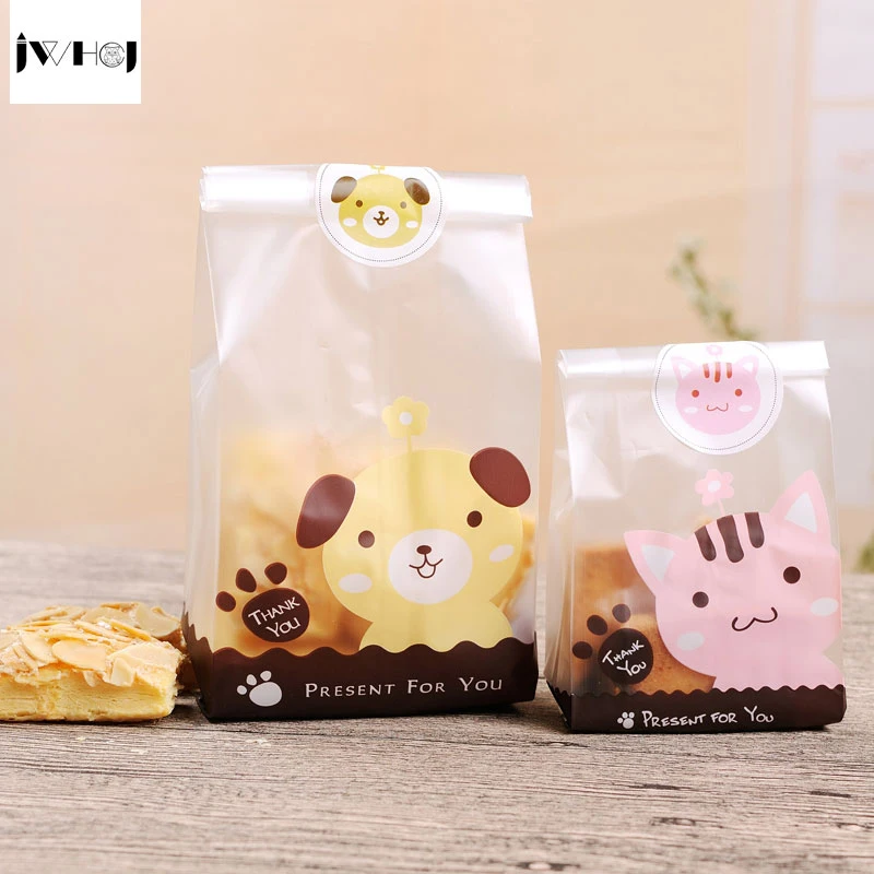 25 шт./лот клейкая сумка или наклейка с изображением милой собаки и медведя