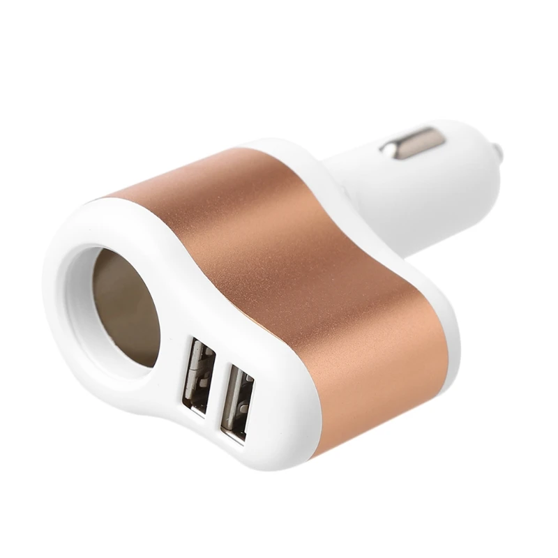 Универсальное автомобильное зарядное устройство с двумя USB-портами и гнездом