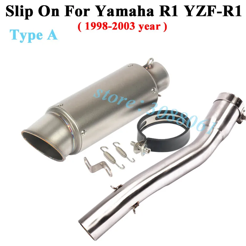 Type A Слипоны для Yamaha R1 YZF-R1 1998-2003 мотоцикл SC GP Проект гоночный выхлопной выход модифицированный глушитель средняя Соединительная труба - Цвет: Type A