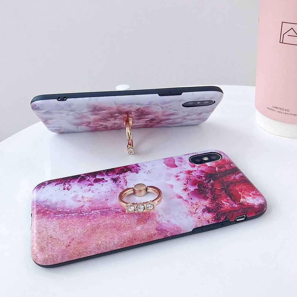 LOVECOM Ретро Цветочный кольцо стенд чехол для телефона для iPhone 11 Pro Max XR XS Max XS 7 8 6 Plus чехол мягкий IMD Dream Shell чехол для телефона