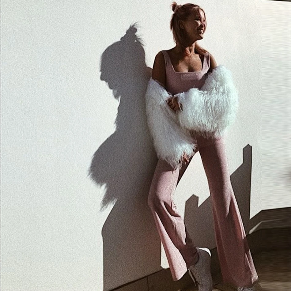 Новинка 2018 зимняя женская сексуальная шерстяная куртка в стиле знаменитостей