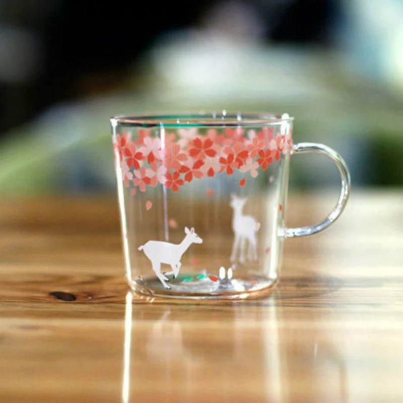 Стеклянная чашка простой дизайн Вишня мультфильм Животные кофейные/Молочные