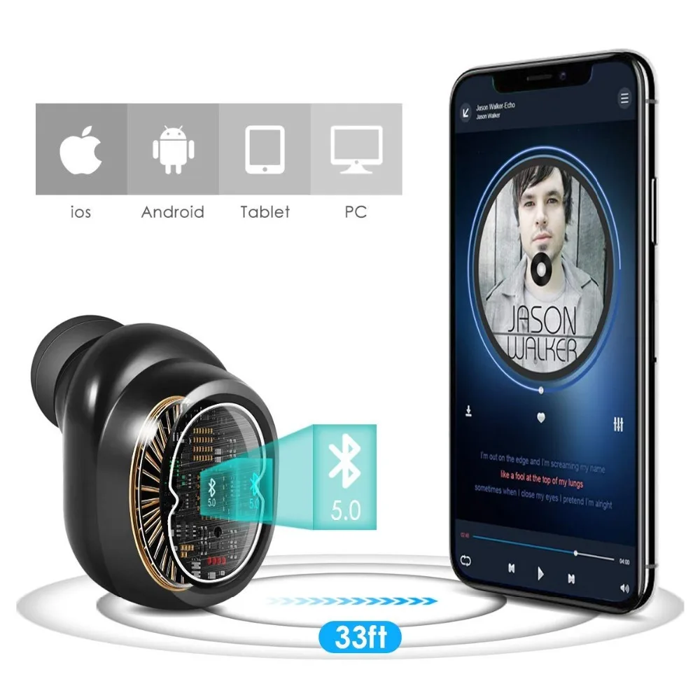Newest Touch Control Stereo Wireless Headphones Running Sport Bass Headset With Mic with Charging Box for iphone xiaomi huawei |