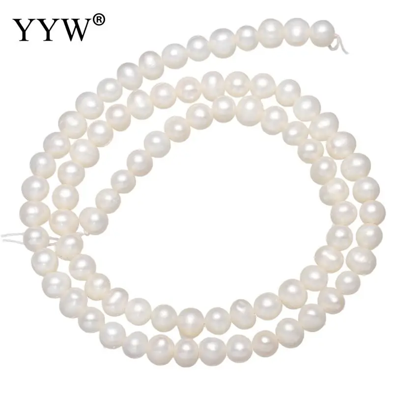 Жемчужные бусины натуральный пресноводный жемчуг белые разделительная нить для