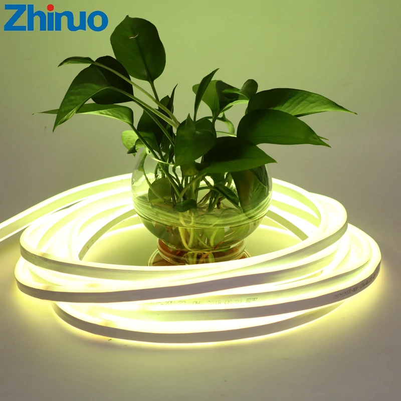 Неоновая Светодиодная лента RGB гибкая 220 В 230 240 в SMD5050 водонепроницаемая для