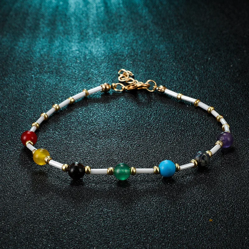 

Bohemian Resin Ball Anklets Bracelets Vintage Multi Color Ball Anklets Chain Gift For Female Leg Bracelets Jewelry