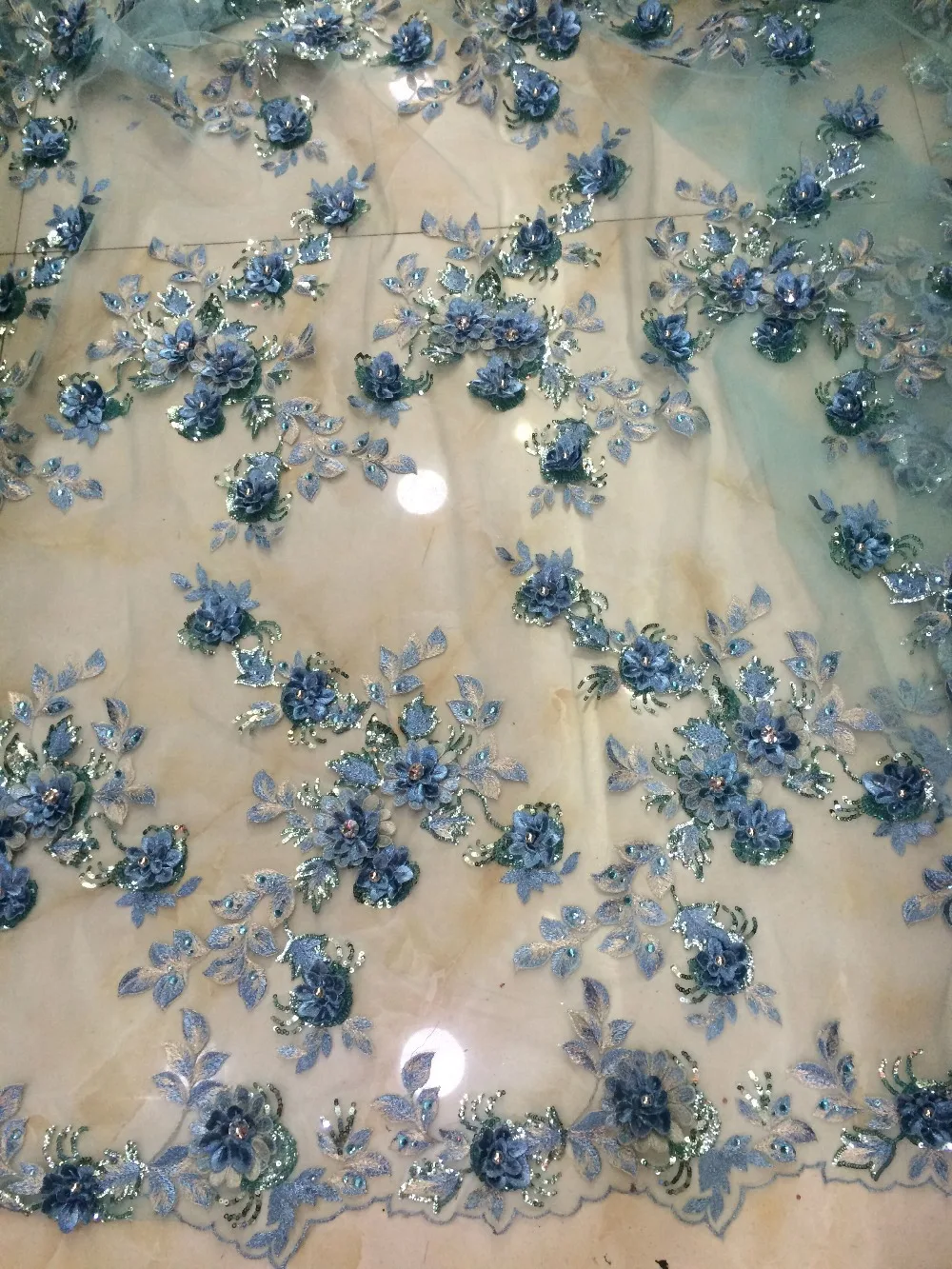 Новейшая 3d Цветочная африканская Тюлевая кружевная ткань красивая с камнями