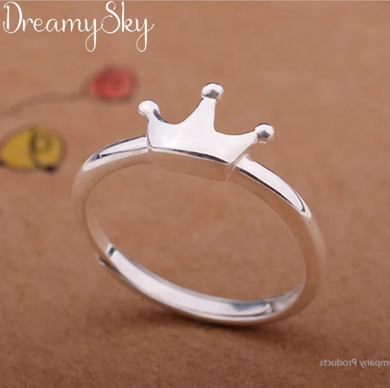 Простые серебряные кольца в форме короны для женщин Свадебная вечеринка подарки