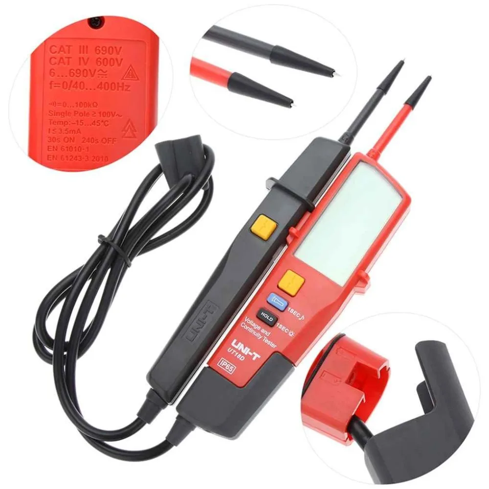 UNI-T UT18C UT18D Автоматический диапазон измеритель напряжения непрерывность RCD тестер