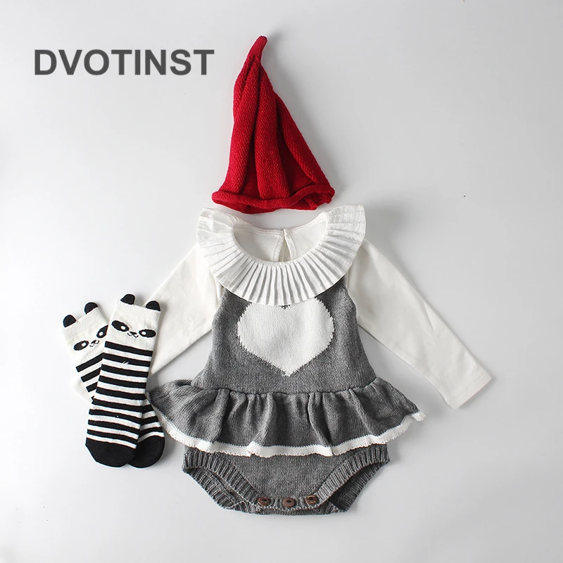 Dvotinst/Одежда для новорожденных девочек Вязаный комбинезон без рукавов жилет с