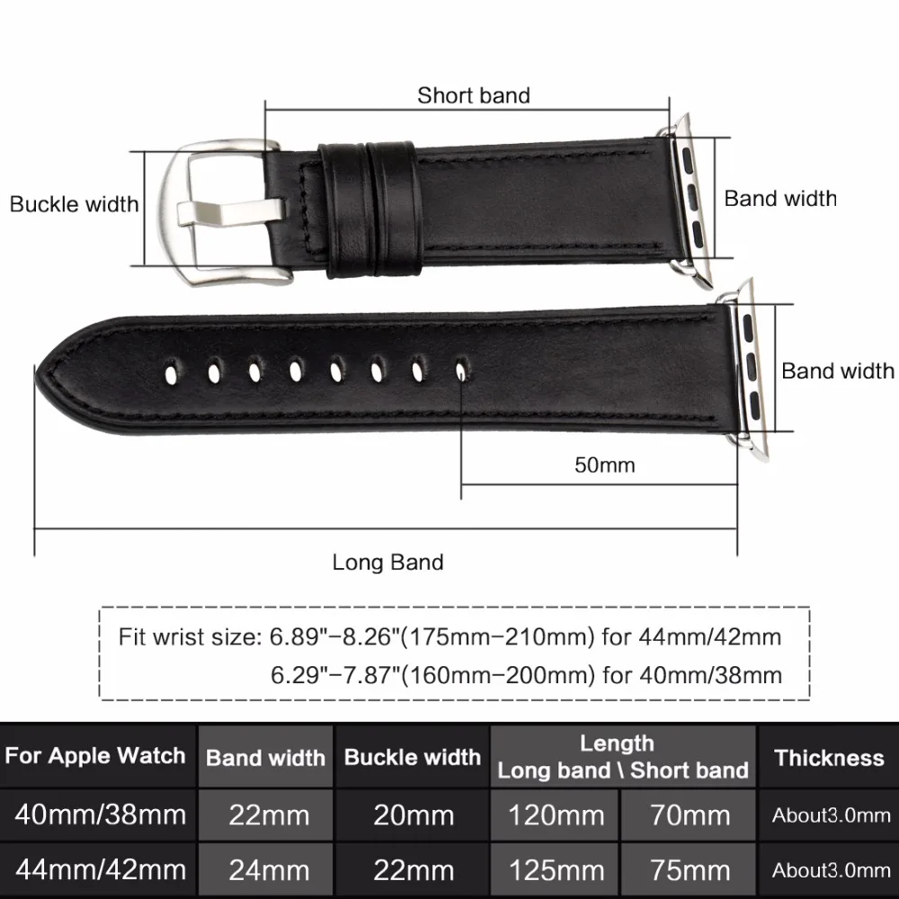 Кожаный ремешок для часов MAIKES, сменный ремешок iWatch для Apple Watch, ремешок 44 мм, 40 мм, 42 мм, 38 мм, серия 4, 3, 2, 1, браслет iWatch