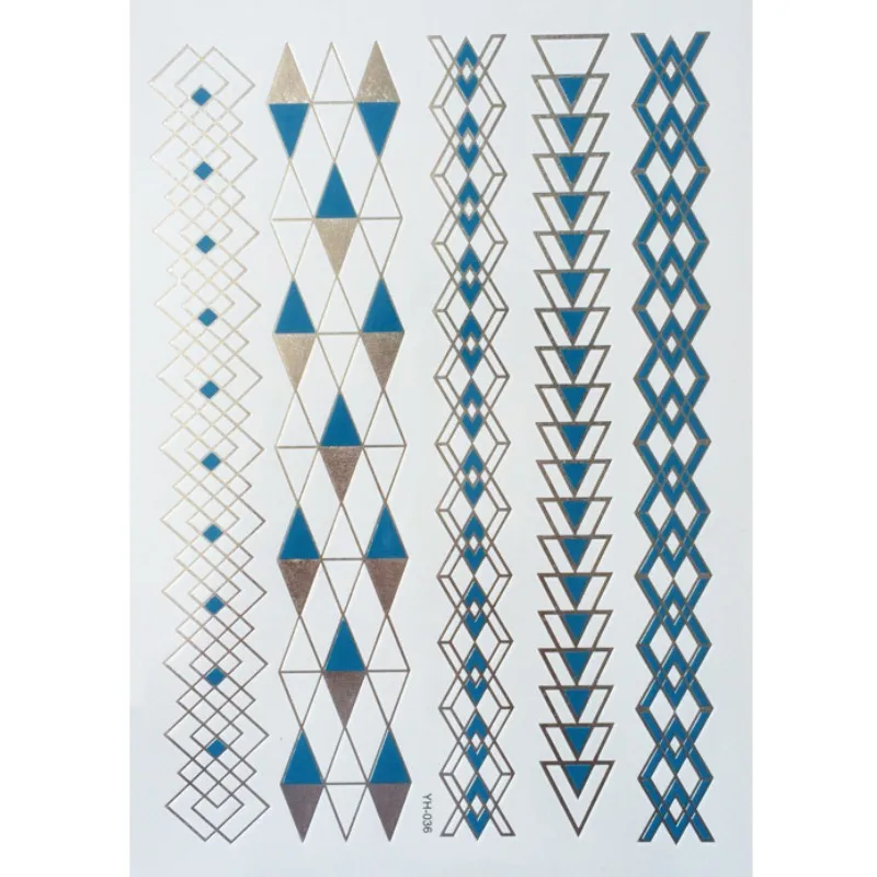 25 Styles Metallic Tattoos Waterproof Temporary Sticker Fake Flash Tattoo Designs Body Art For Girl Women Men NO.1-25 | Красота и