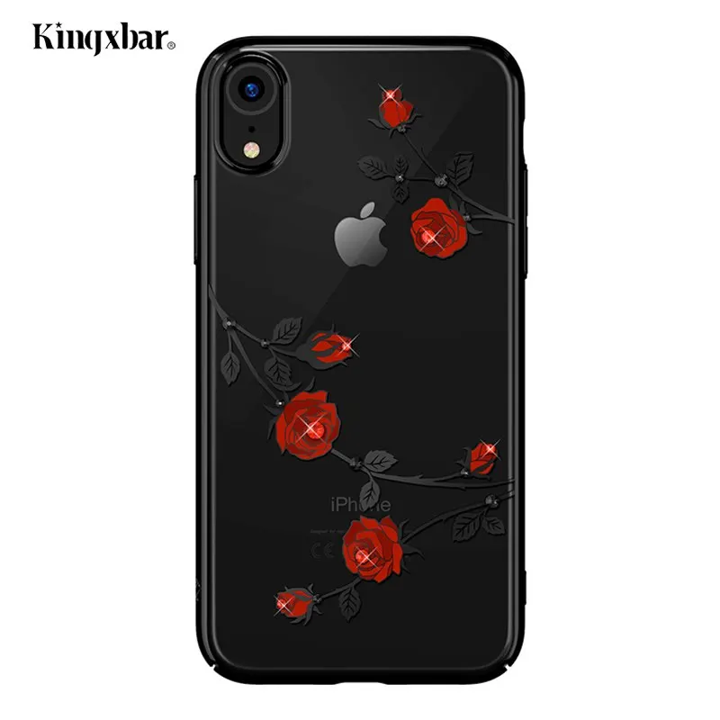 KINGXBAR чехол для iPhone XR цветочный прозрачный цветок iPhoneXR Капа Роскошный Кристалл от