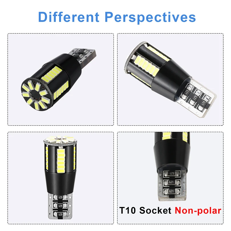 Светодиодсветодиодный лампа T10 W5W 194 168 для внутреннего освещения BMW E60 E90 Peugeot 307 Mini