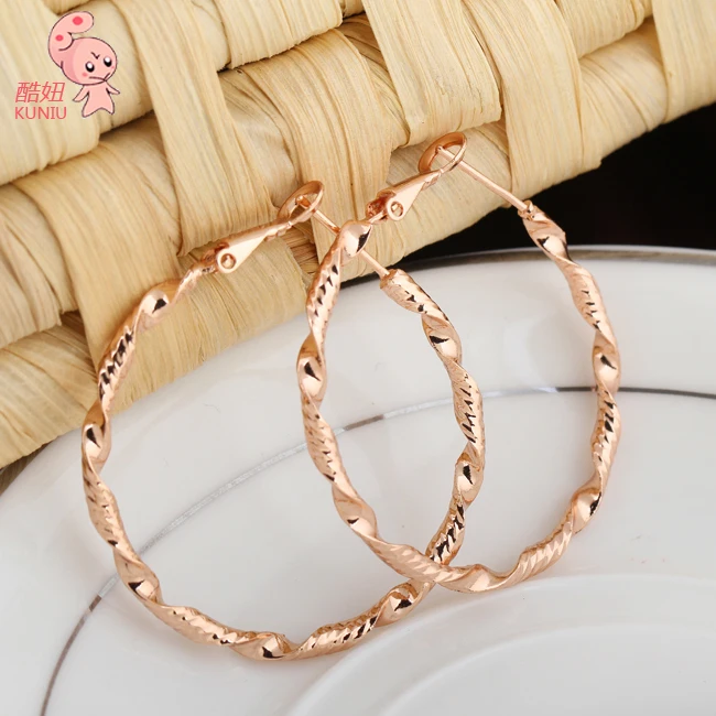 Женские модные серьги обруча золотые розовые 40 мм | Украшения и аксессуары