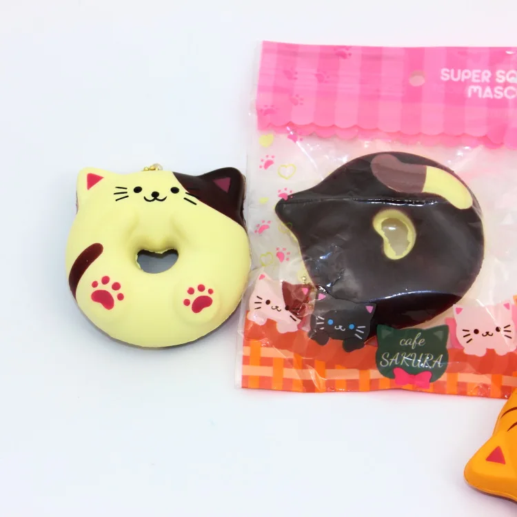 Новое поступление 9 см оригинальная упаковка Высокое качество kawaii мягкие медленно поднимающиеся Чи Кот KT игрушки-пончики для сумок телефон талисманы брелок