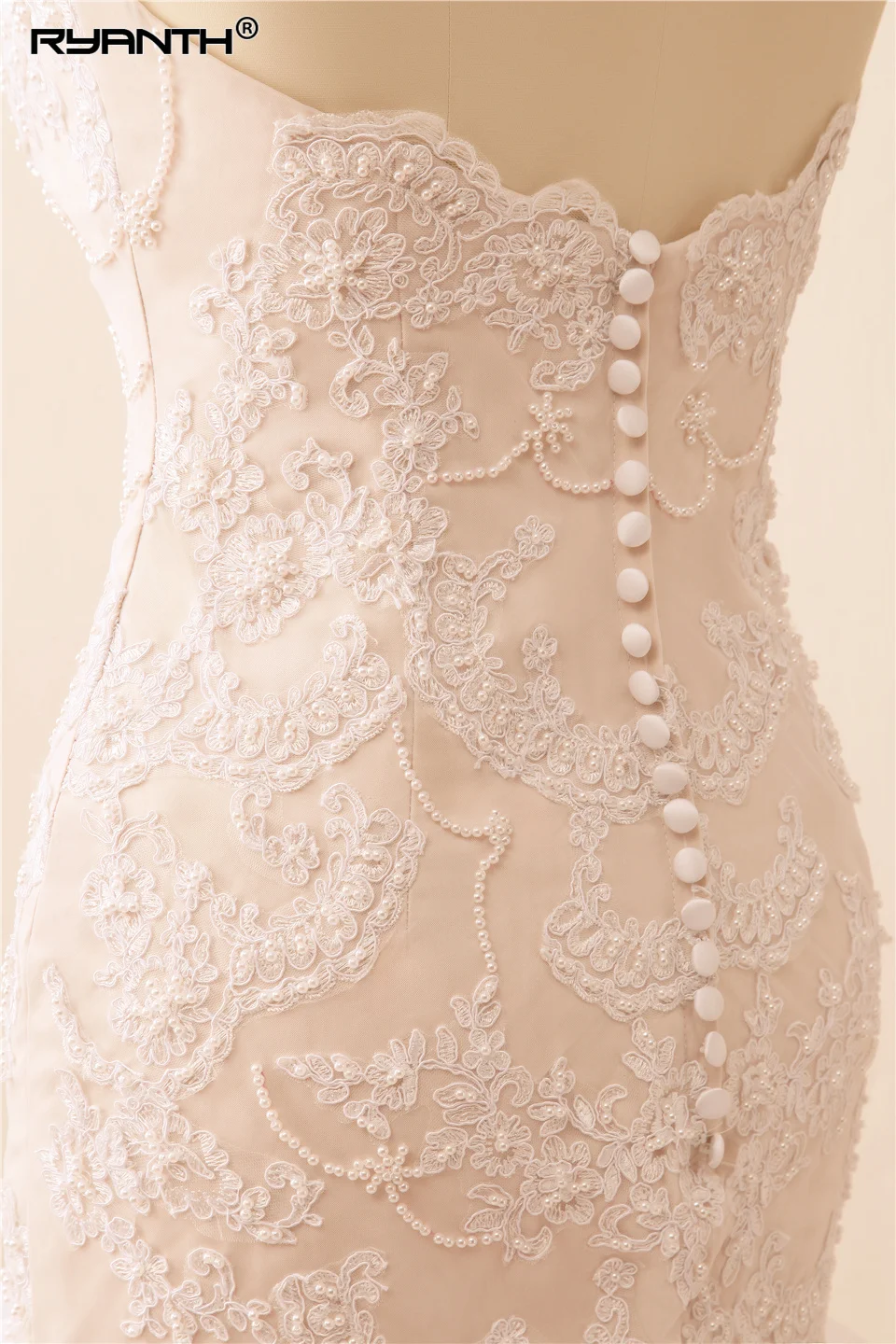 

Ryanth New Arrival Champagne Mermaid Wedding Dress Ruffles Bridal Gowns Court Train Robe De Mariee Bride Dresses