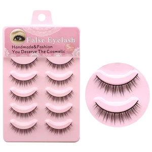 Натуральные короткие накладные ресницы YOKPN, 5 пар, накладные ресницы ручной работы крест-накрест, искусственные ресницы из синтетического волокна, косметика, искусственные ресницы