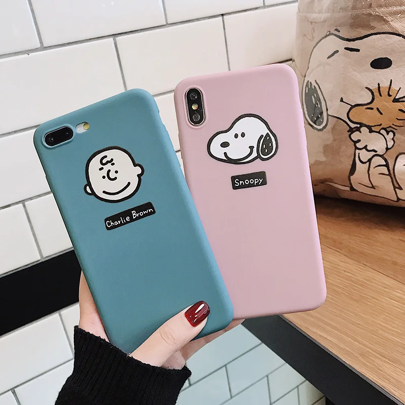 Cute Cartoon Head For iPhone Xs XR Max Mobile Phone Shell iPhone6s 7 8 Plus Doggy Big Soft Protective Case | Мобильные телефоны и