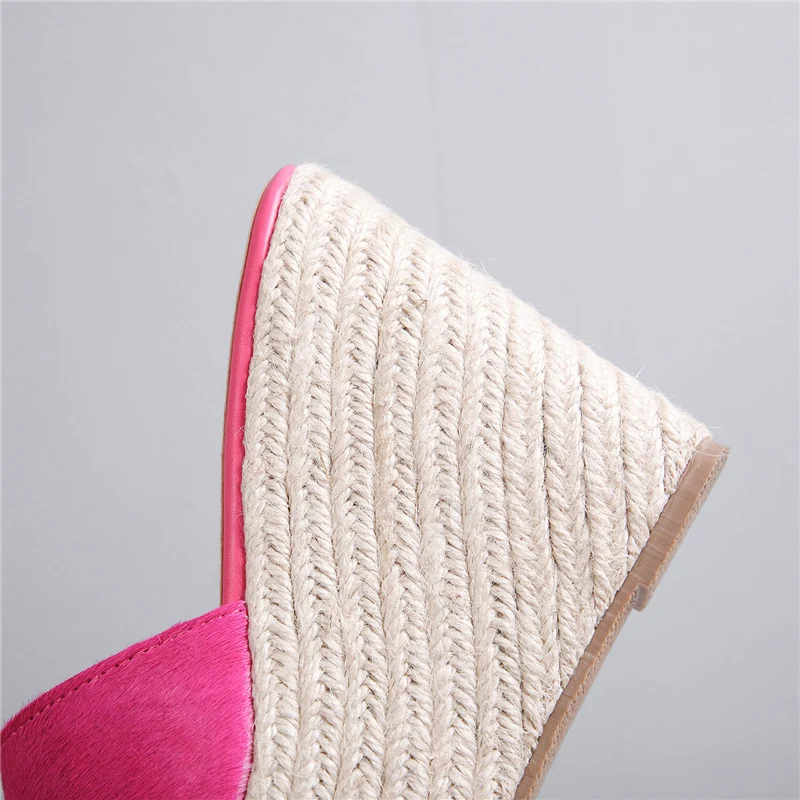 2019 г. летние повседневные женские туфли на высоком каблуке шлепанцы танкетке