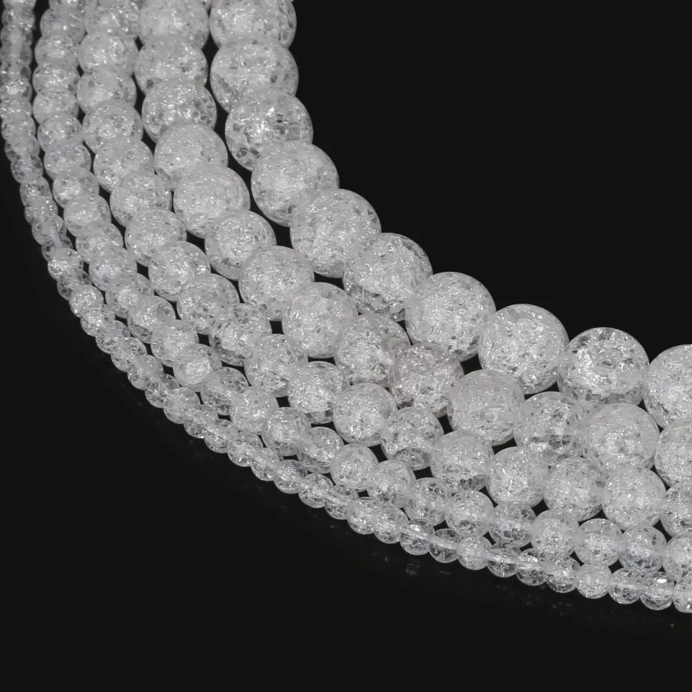 Натуральные белые бусины с трещинами для изготовления ювелирных изделий размер 4