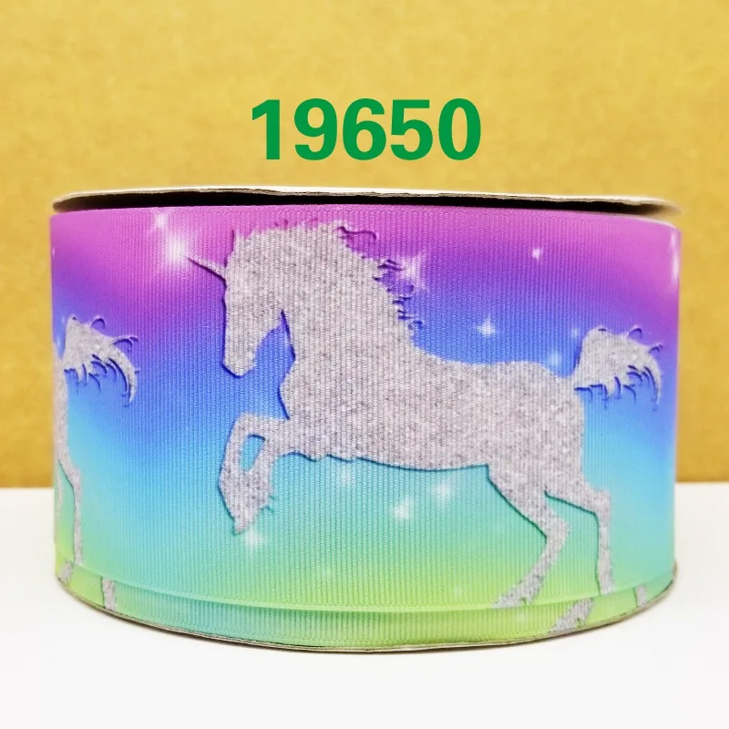 Бесплатная доставка 50 ярдов Единорог печатных grosgrain ленты 19666|Ленты для шитья| |