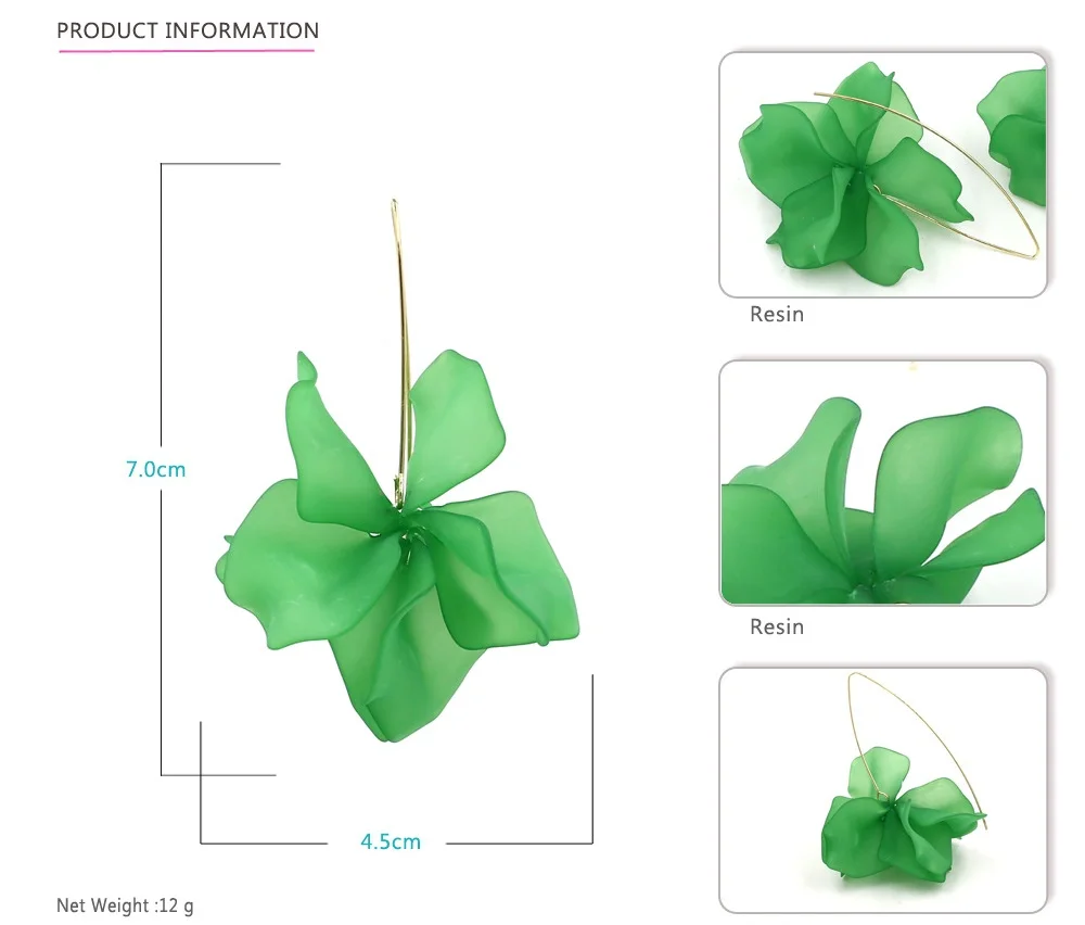 2019 New Designs Fashion Resin Flower Long Earrings International Bohemia Handmade Petal Dangle For Women Jewelry Gifts | Украшения и