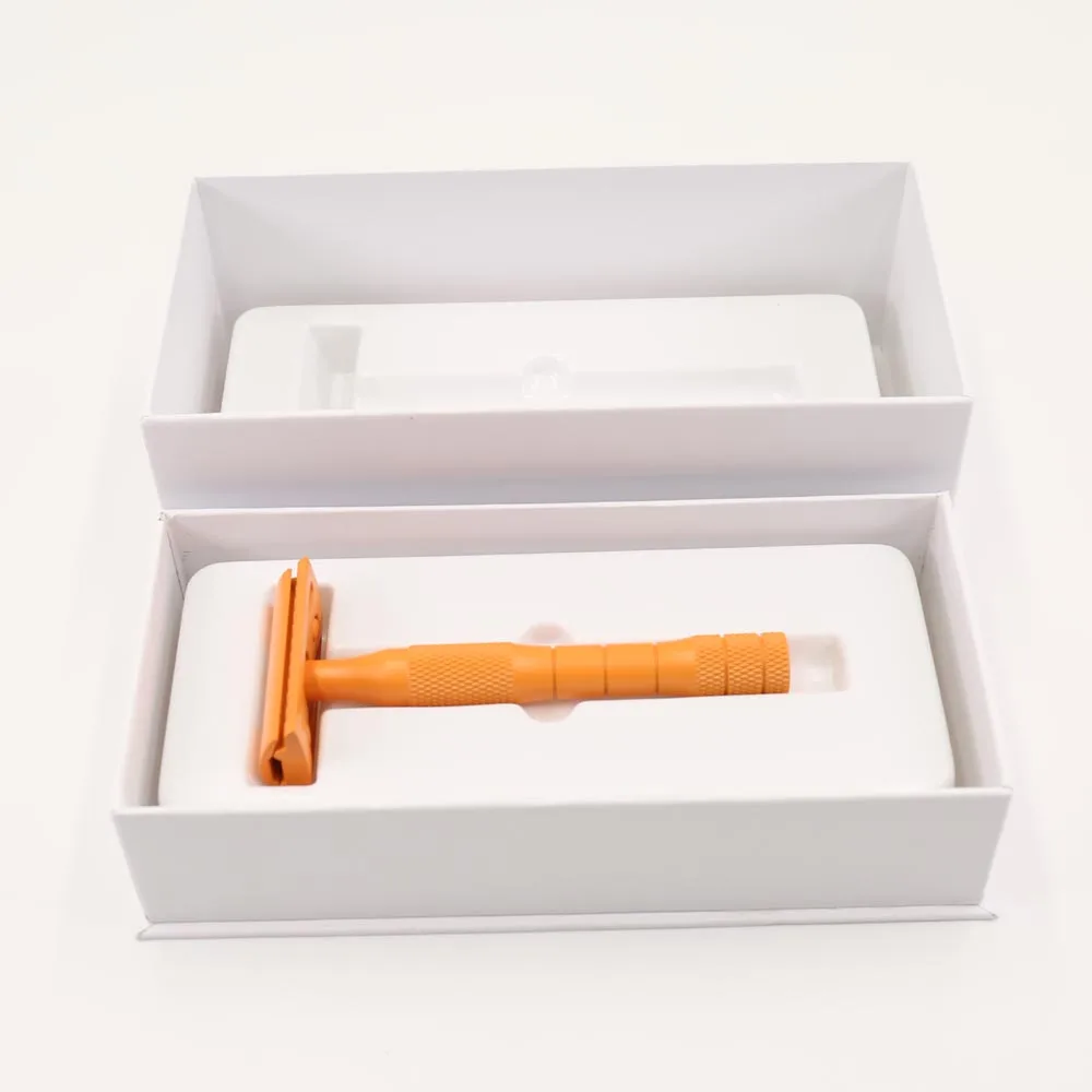 YAQI Мужская бритва оранжевого цвета с латунной ручкой|men shaving razor|shaving razorshave man razor |