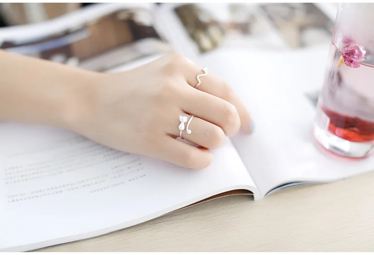 Большие кольца в стиле панк с кошкой для женщин роскошные ювелирные изделия