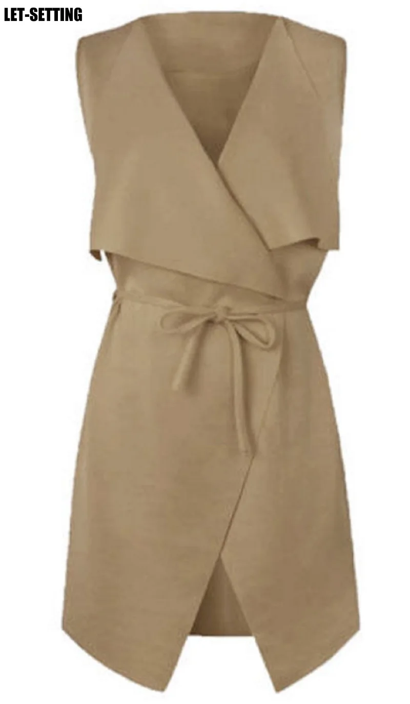 Новинка Модный летний женский облегающий Тренч без рукавов в европейском и