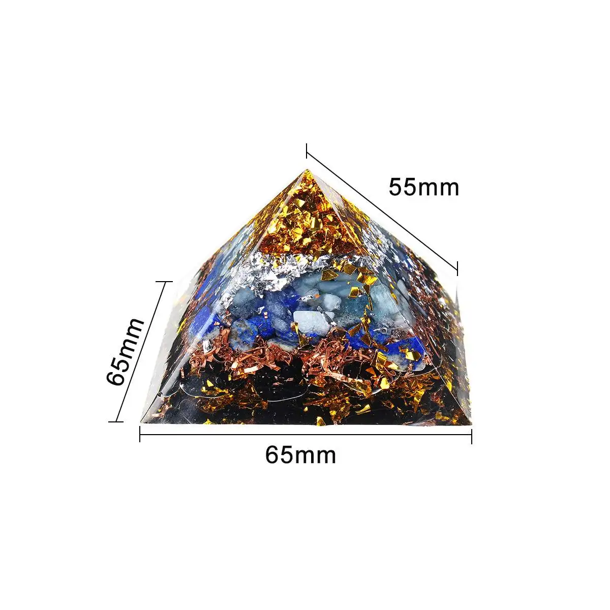 65x65x55 мм розовый синий фиолетовый камень прозрачный кристалл ТОЧКА Orgone пирамида, Исцеление Рейки энергетическая Пирамида балансировка духовная терапия