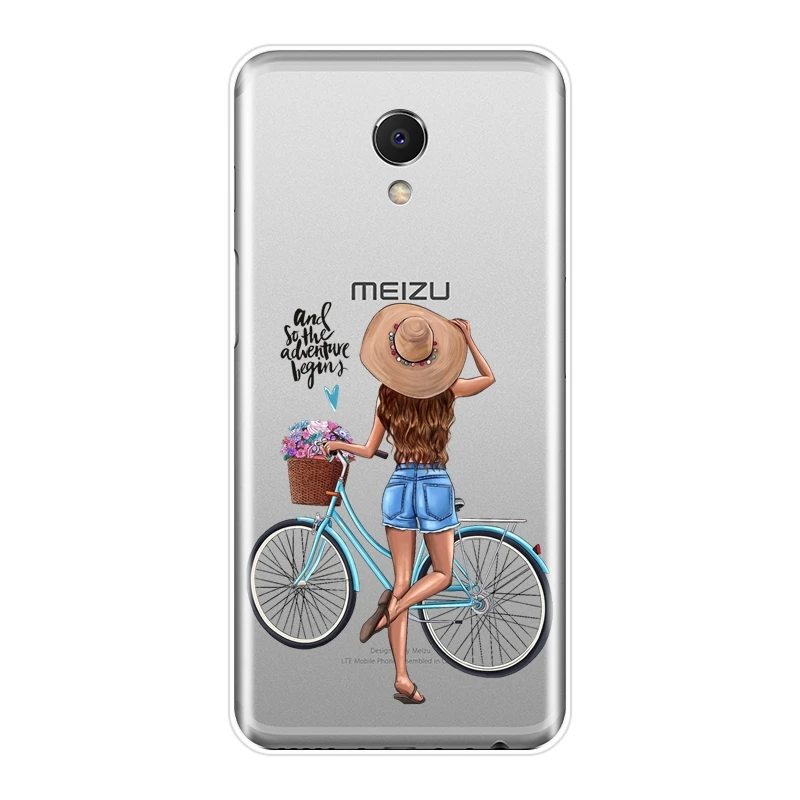 Чехол для телефона Meizu M2 M3 M5 M6 Note силиконовая Эстетическая Черная мягкая задняя