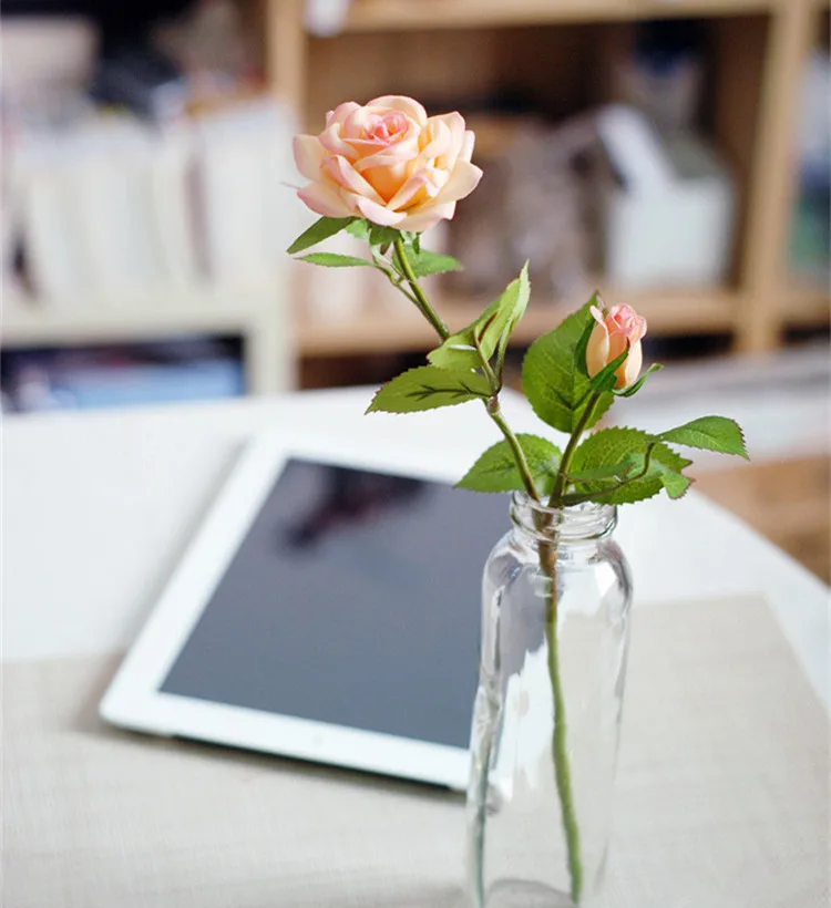 Искусственные розы цветы для свадьбы настоящие на ощупь домашние украшения