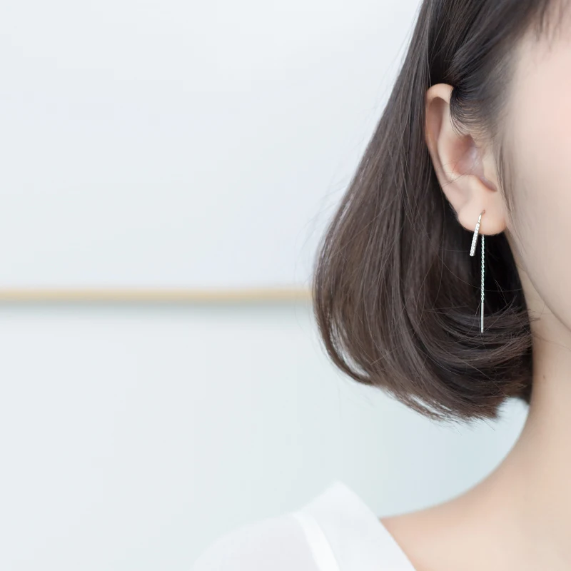 AROCH S925 Серебряная линия для ушей Женский японский Ветер простое слово u-тип