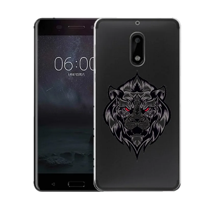 QMSWEI Soft TPU Phone Case For nokia3 nokia5 nokia6 nokia8 N540 N535 Clear Leopard Dog Lion Tiger Animal Cover Free shipping |