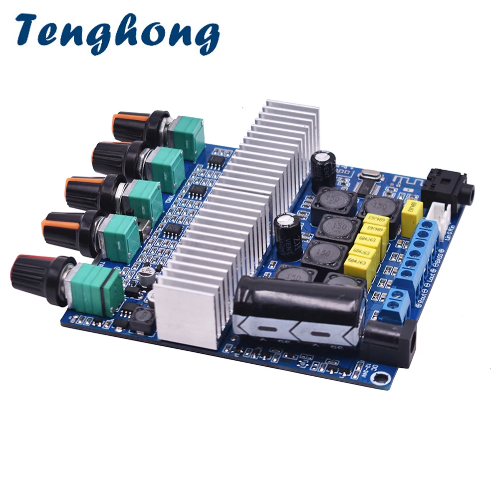Tenghong TPA3116 Плата усилителя 2 1 канала 50 Вт * + 100 Bluetooth 4 сабвуфер аудио усилитель платы