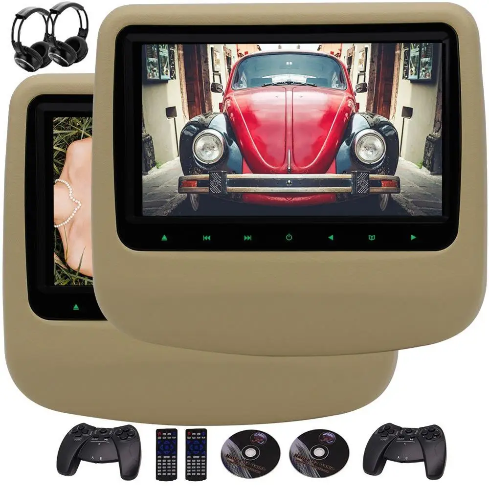 Игровая ручка 2 шт. автомобильный DVD плеер подголовник подушка ЖК дисплей широкий